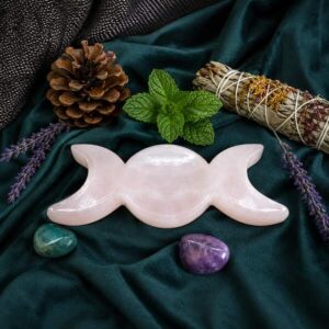 7 inch offering Plate made of pink calcite.