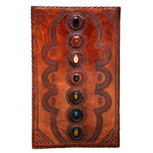 7 stone large leather journal