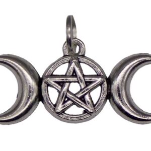1 1/8 Triple Moon Pentagram amulet