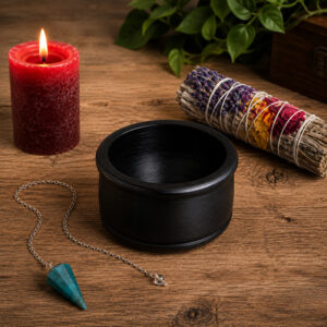 Black Stone Scrying Bowl 3 Inch