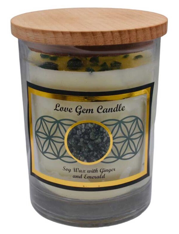 Love gem stone soy candle