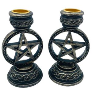 (set of 2) 5 1/2" Pentagram taper holder