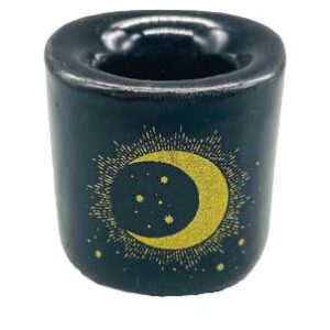 Moon & Star Black ceramic holder