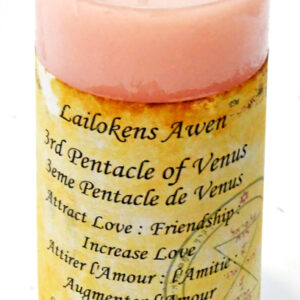 4" 3rd Pentacle of Venus scented Lailokens Awen candle