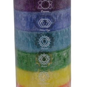 3" x 6" 7 Chakra pillar candle