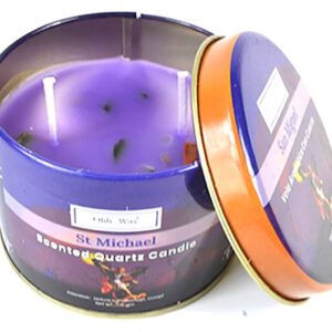 San Miguel (St Michael) quartz tin candle