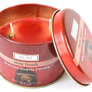 Santa Muerte (Holy Death) quartz tin candle