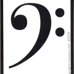 Bass Clef bumper sticker 3 3/4" x 3"