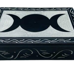 4" x 6" Triple Moon soapstone box