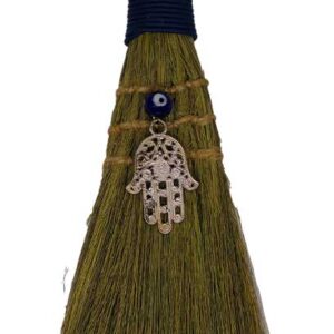 9" Broom Evil Eye Fatima Hand
