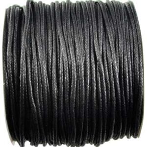 Black Waxed Cotton cord 2mm 100 meters