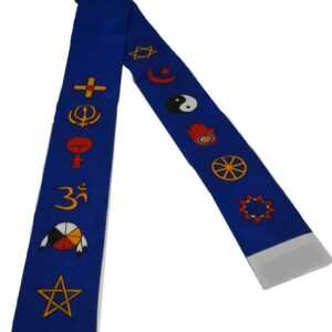 Interfaith Minister's Stole blue/ white