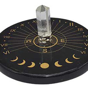 3" Black Agate & Crystal Sun Clock
