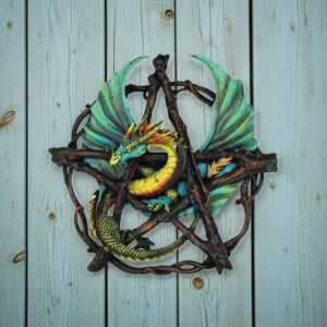 Forest Pentagram Dragon witchy decor