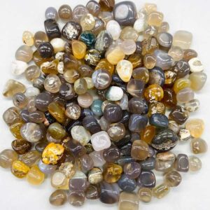 1 lb Agate, Grey tumbled chips 8-12mm