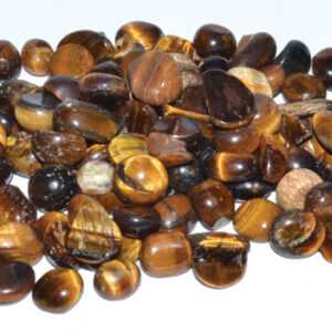 1 lb Tiger Eye tumbled chips 5-7mm