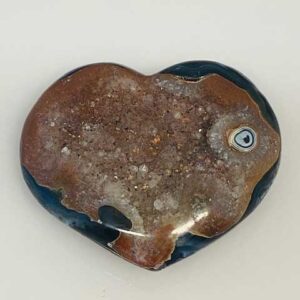 large Heart Puffed Druze Agate