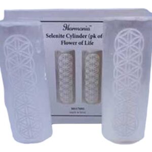 Flower of Life Selenite harmonizer (set of 2)