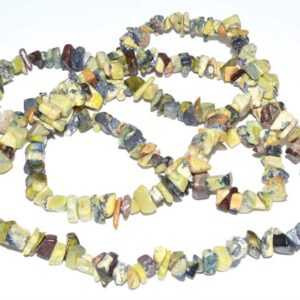 32" Turquoise, Yellow chip necklace