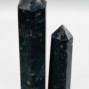 3+" Biotite, Black with blue light in it obelisk