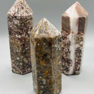 ~5+" White Leopard Skin Jasper obelisk