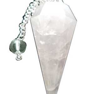 6-sided Rose Quartz pendulum
