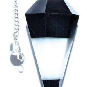 6-sided Tourmaline & White Agate pendulum