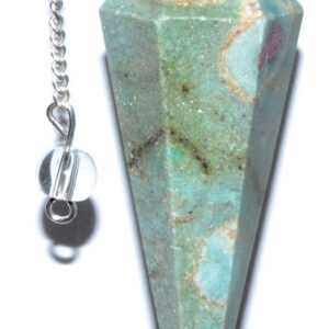 6-sided Ruby Fuchsite pendulum