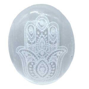 Selenite Fatima Hand palm stone