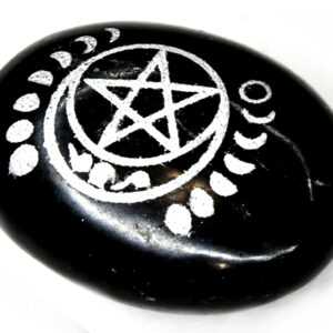 Tourmailne Pentagram & Moon palm stone