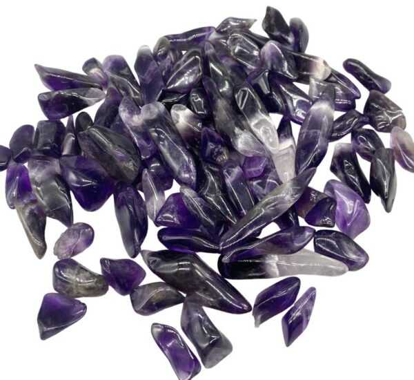 1 lb Amethyst Tooth 1-15mm tumbled stones