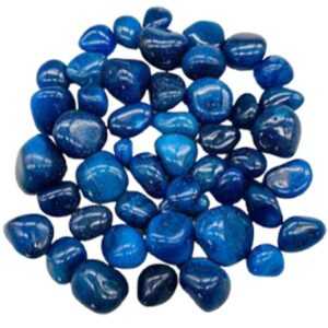 1 lb Onyx, Blue tumbled stones (heat treated)
