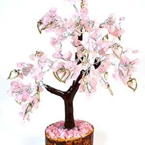 Rose Quartz W Hearts gemstone tree (300 beads)