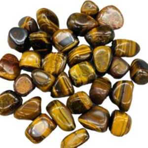 1 lb Tiger Eye, Yellow  tumbled stones