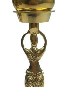 9" Goddess brass incense burner