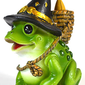 6" Mystical Frog backflow incense burner