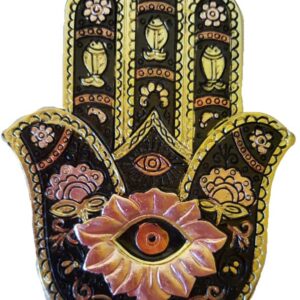 Gold & Black Hamsa incense burner