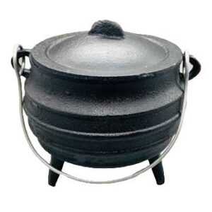 5" cast iron cauldron w/ lid