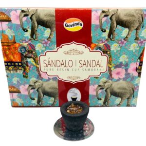(set of 12) Sandal charcoal dhoop cup