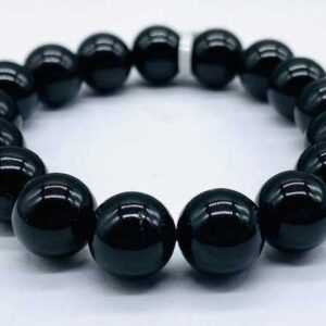 12mm Tourmaline, Black bracelet