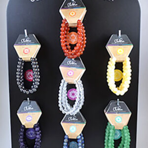 (set of 35) 7 Chakra bracelets W display