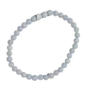 4mm Agate, Blue Lace bracelet
