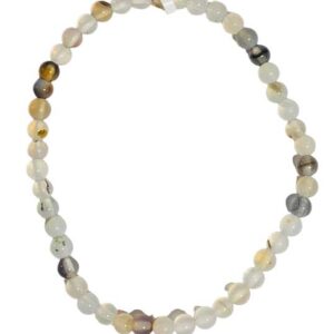 4mm Agate, White & Black bracelet