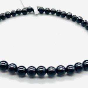 4mm Obsidian, Black bracelet