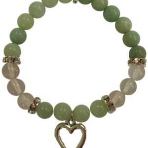8mm Amazonite/ Quartz with Heart