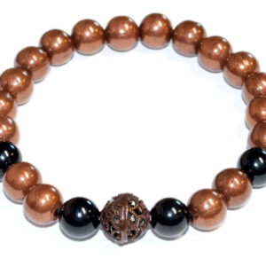 8mm Copper with asst stone bracelet