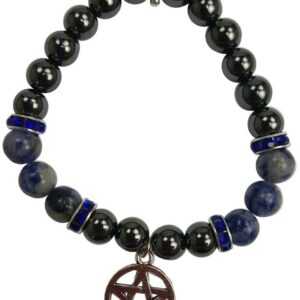 8mm Hematite (man-made)/ Sodalite with Pentagram