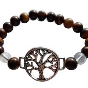 8mm Tiger Eye/ Quartz with Tree of Life