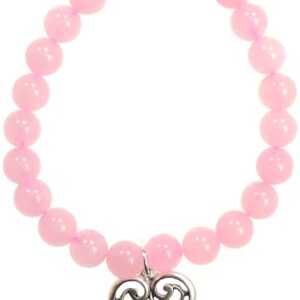 Rose Quartz Love Scroll Heart silver