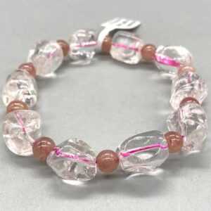 Quartz & Strawberry Quartz Nugget bracelet